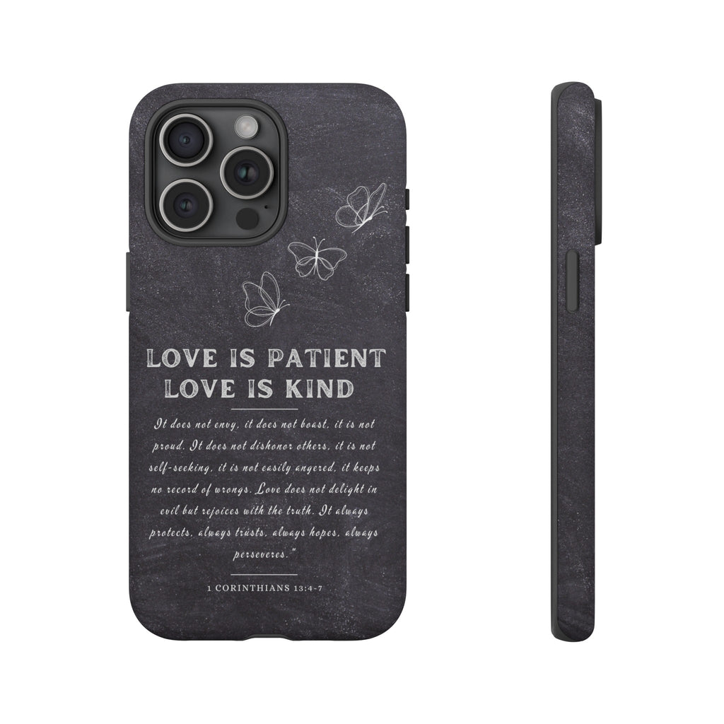 Love Is Patient Love Is Kind 1 Corinthians 13 Bible Verse iPhone Samsung Galaxy Google Pixel Christian Premium Phone Case