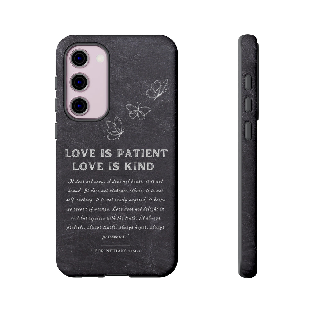 Love Is Patient Love Is Kind 1 Corinthians 13 Bible Verse iPhone Samsung Galaxy Google Pixel Christian Premium Phone Case