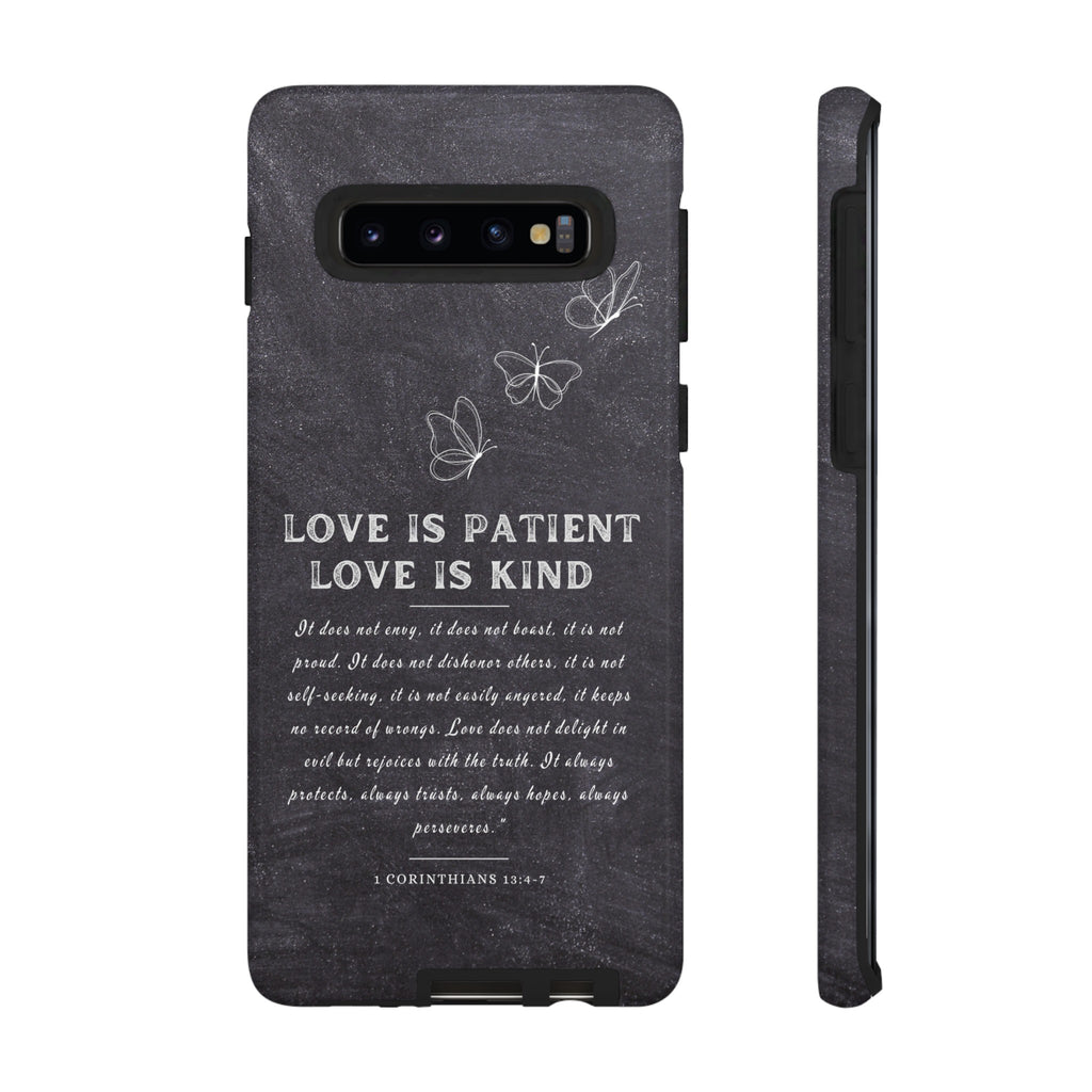 Love Is Patient Love Is Kind 1 Corinthians 13 Bible Verse iPhone Samsung Galaxy Google Pixel Christian Premium Phone Case