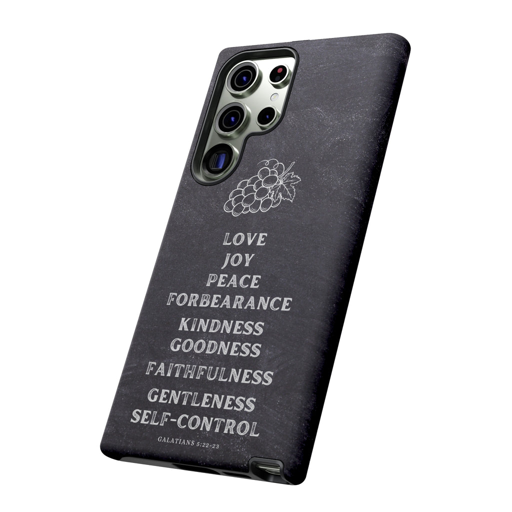 Fruit Of The Spirit Galatians 5:22-23 Christian Premium Chalkboard iPhone Samsung Galaxy Google Pixel Phone Case