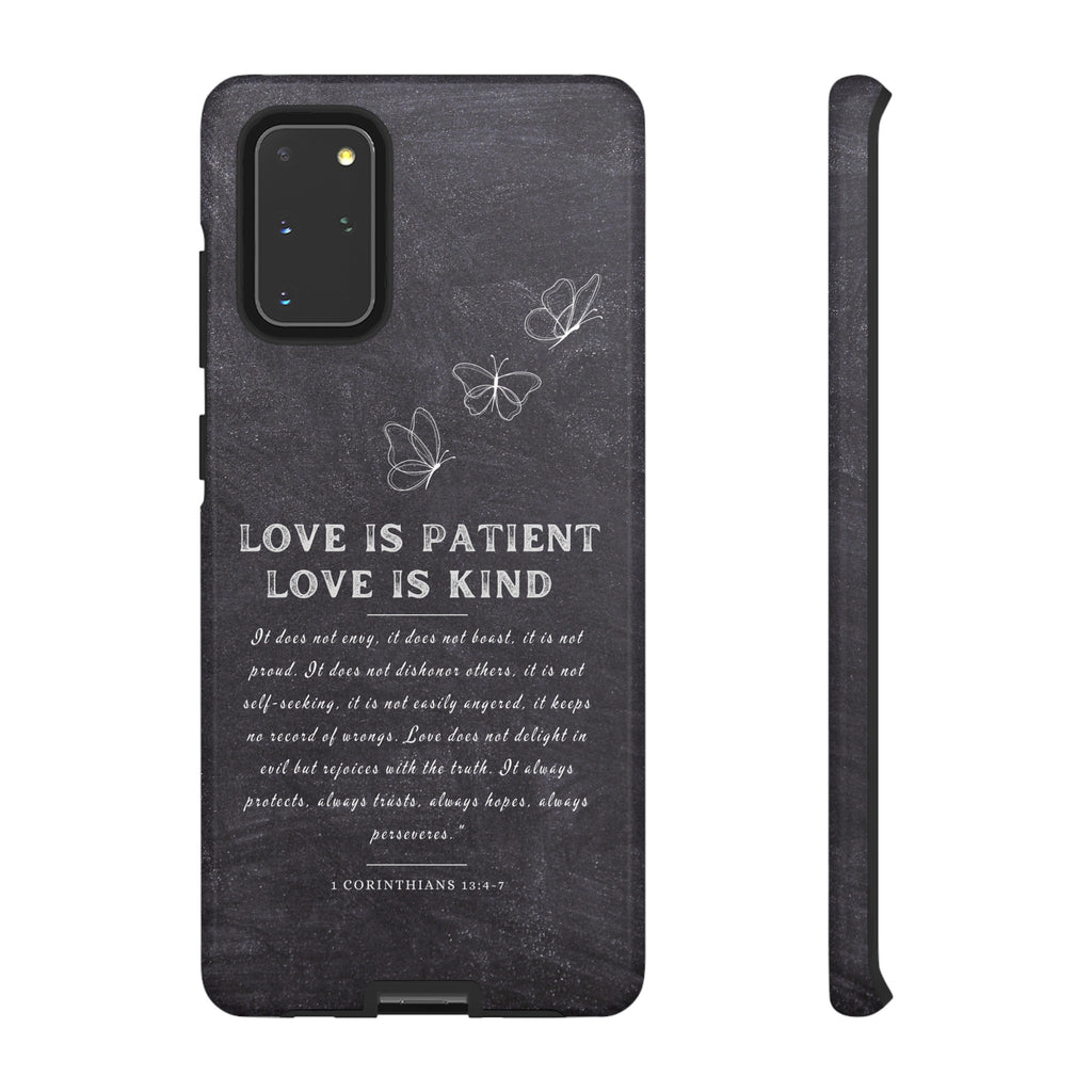 Love Is Patient Love Is Kind 1 Corinthians 13 Bible Verse iPhone Samsung Galaxy Google Pixel Christian Premium Phone Case