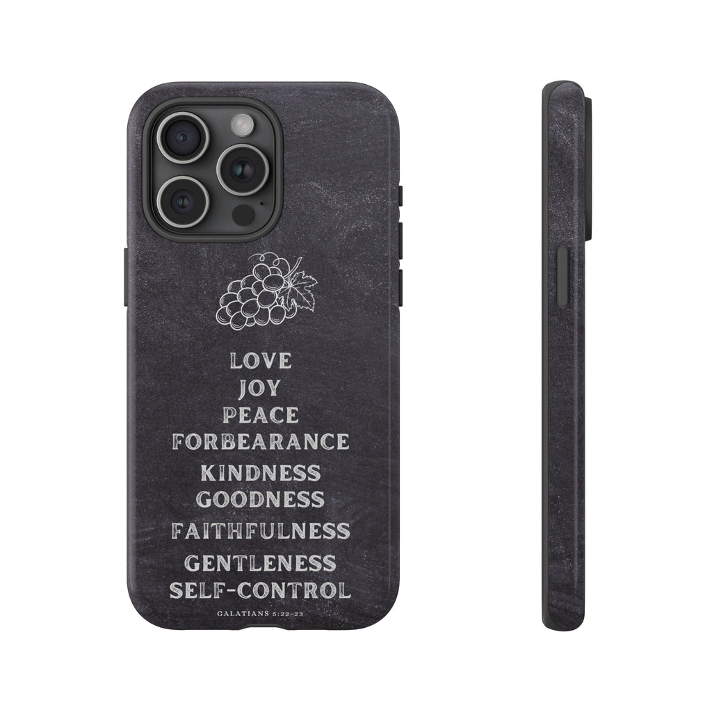 Fruit Of The Spirit Galatians 5:22-23 Christian Premium Chalkboard iPhone Samsung Galaxy Google Pixel Phone Case