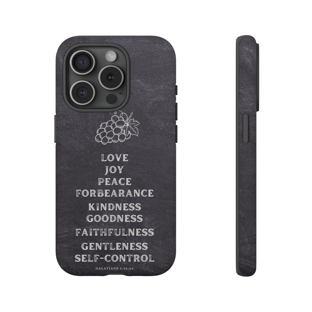 Fruit Of The Spirit Galatians 5:22-23 Christian Premium Chalkboard iPhone Samsung Galaxy Google Pixel Phone Case