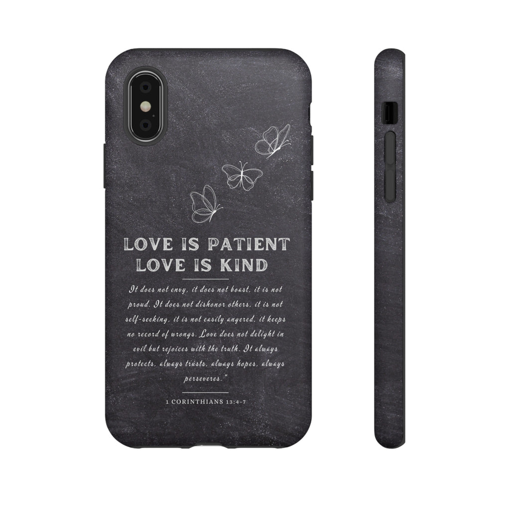 Love Is Patient Love Is Kind 1 Corinthians 13 Bible Verse iPhone Samsung Galaxy Google Pixel Christian Premium Phone Case