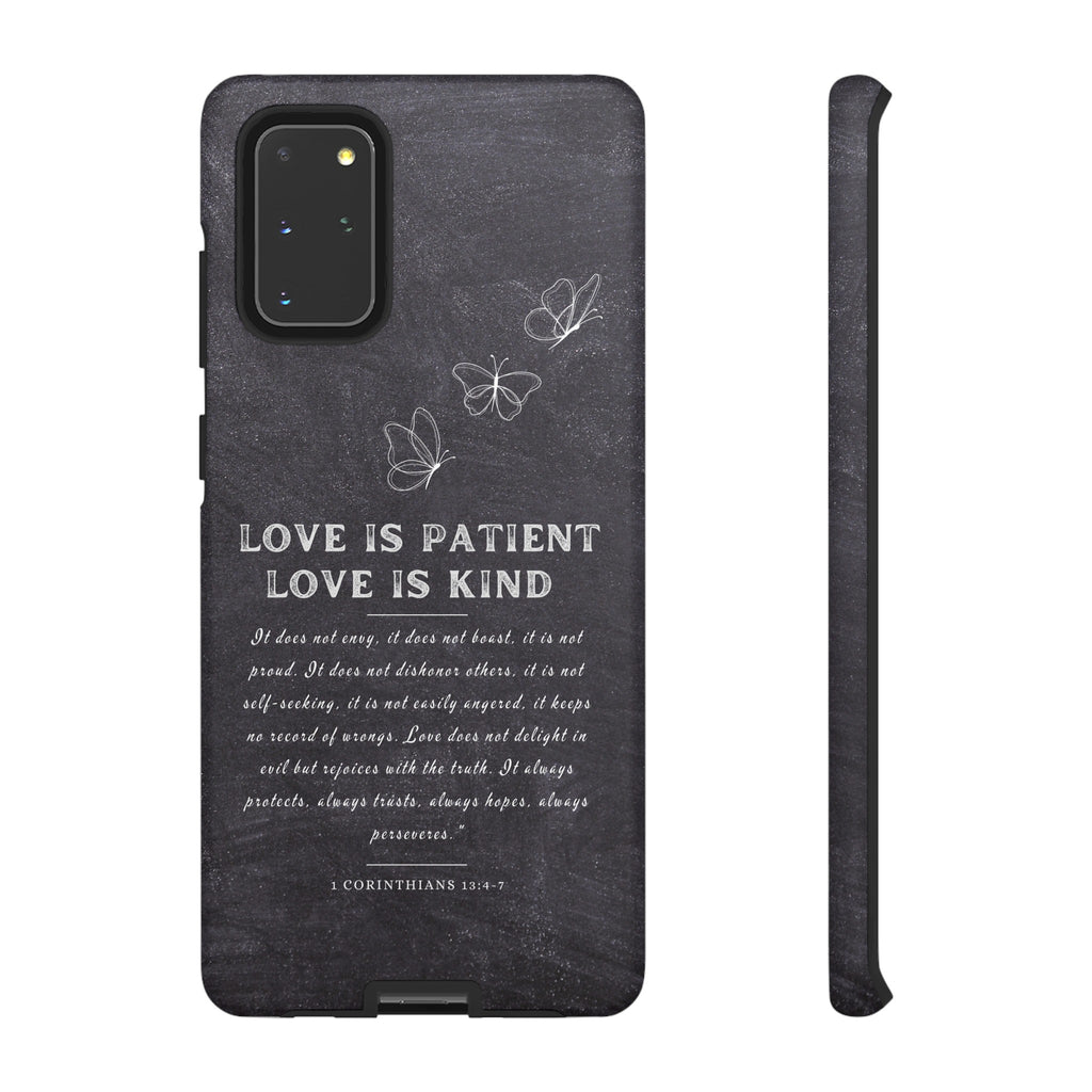 Love Is Patient Love Is Kind 1 Corinthians 13 Bible Verse iPhone Samsung Galaxy Google Pixel Christian Premium Phone Case