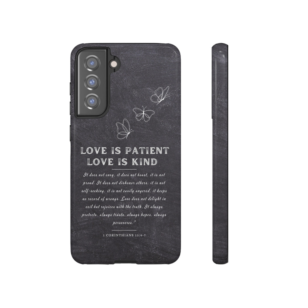 Love Is Patient Love Is Kind 1 Corinthians 13 Bible Verse iPhone Samsung Galaxy Google Pixel Christian Premium Phone Case