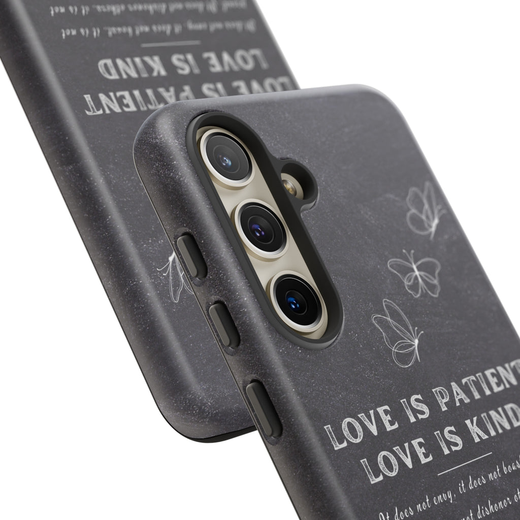 Love Is Patient Love Is Kind 1 Corinthians 13 Bible Verse iPhone Samsung Galaxy Google Pixel Christian Premium Phone Case