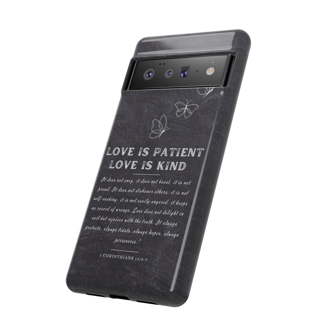 Love Is Patient Love Is Kind 1 Corinthians 13 Bible Verse iPhone Samsung Galaxy Google Pixel Christian Premium Phone Case