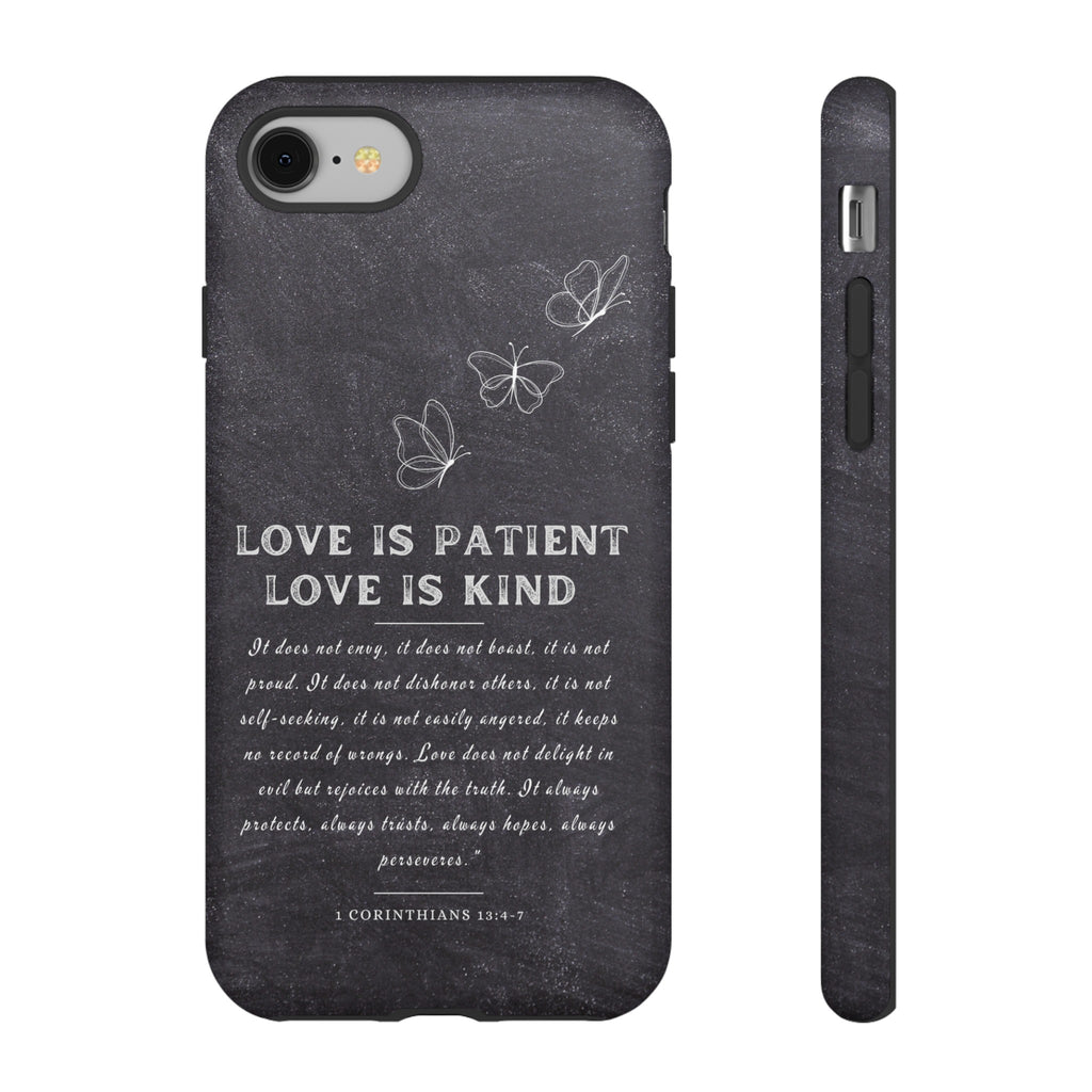 Love Is Patient Love Is Kind 1 Corinthians 13 Bible Verse iPhone Samsung Galaxy Google Pixel Christian Premium Phone Case