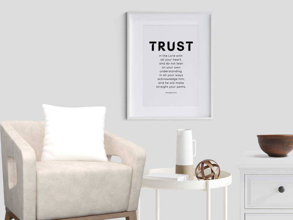Proverbs 3:5-6 Trust in the Lord Bible Verse Wall Art Printables