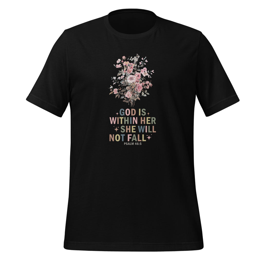 God Is Within Her She Will Not Fall Christian Women's T-Shirt