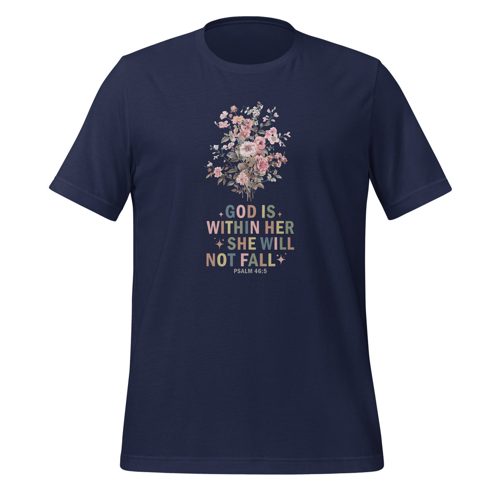 God Is Within Her She Will Not Fall Christian Women's T-Shirt