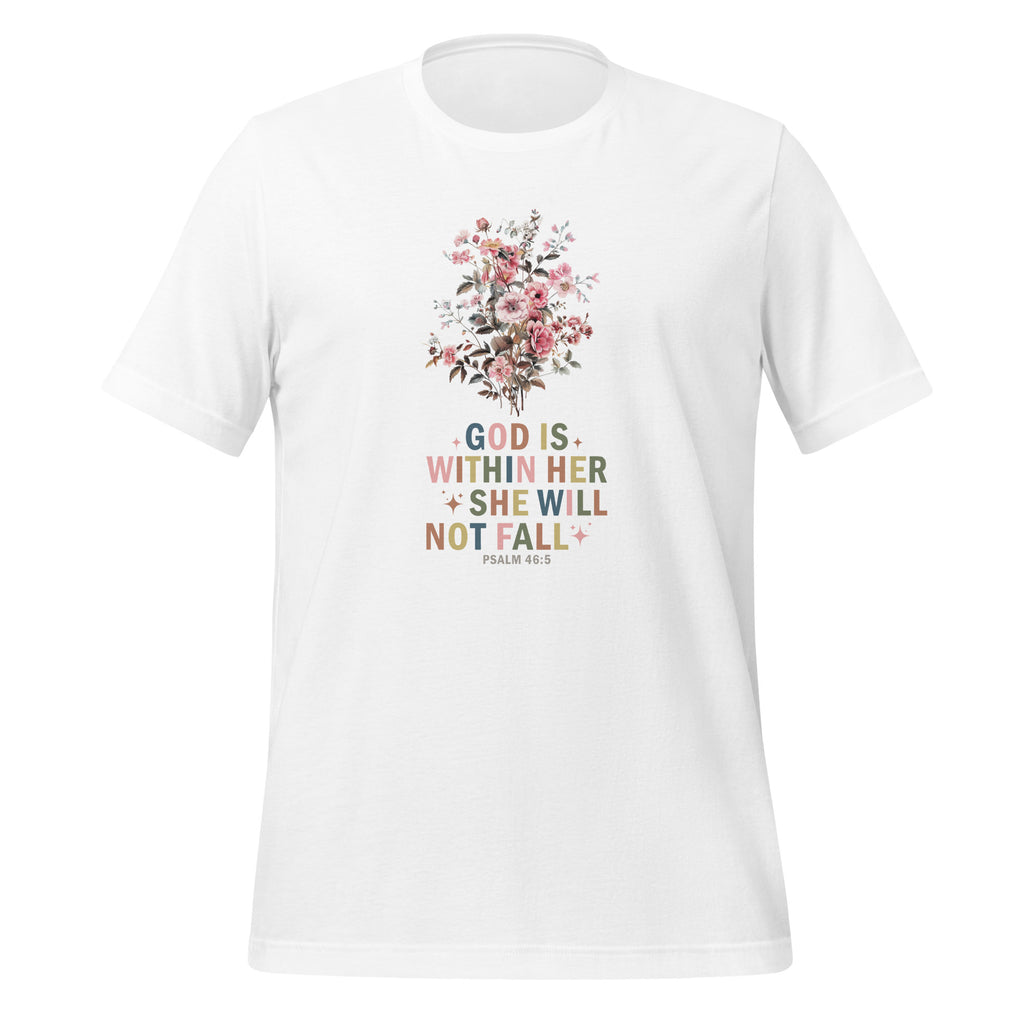 God Is Within Her She Will Not Fall Christian Women's T-Shirt