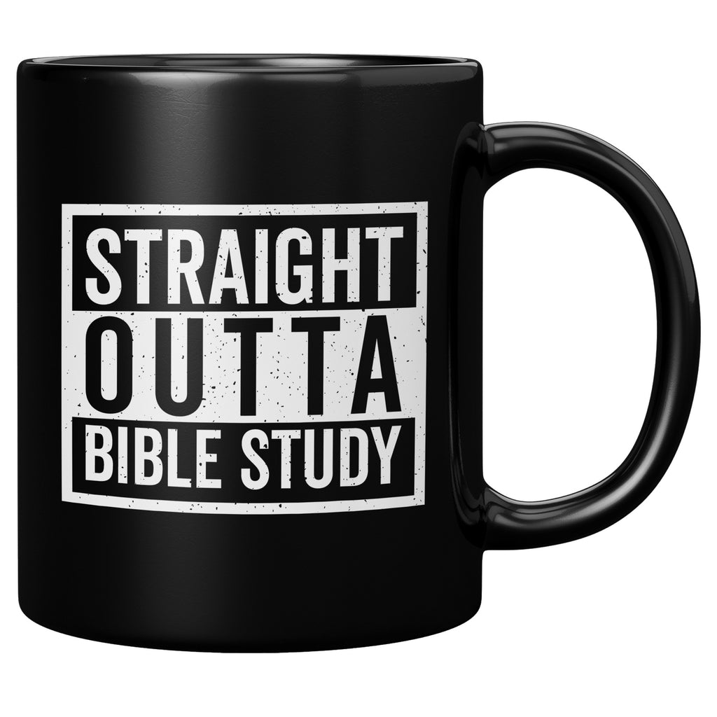 Straight Outta Bible Study Black Coffee Mug
