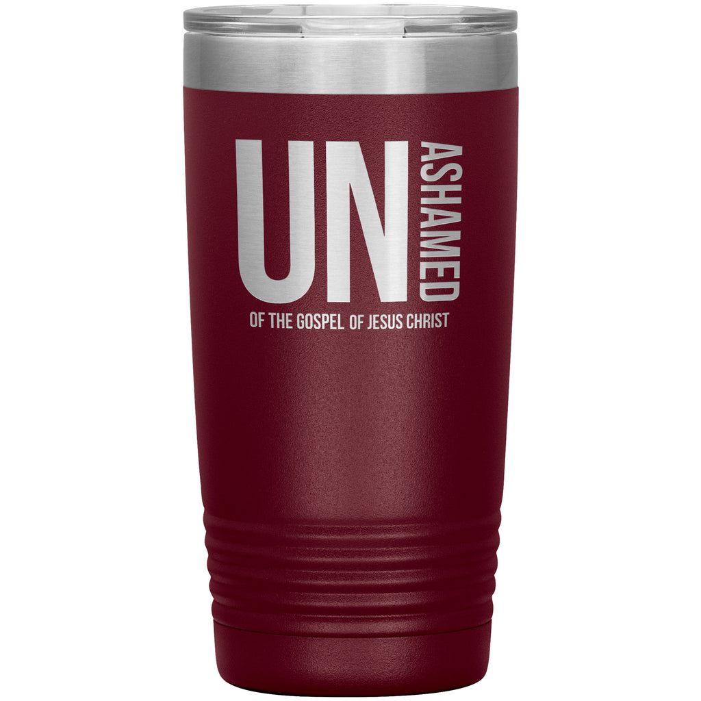 Unashamed Of The Gospel Of Jesus Christ Premium Christian Tumbler